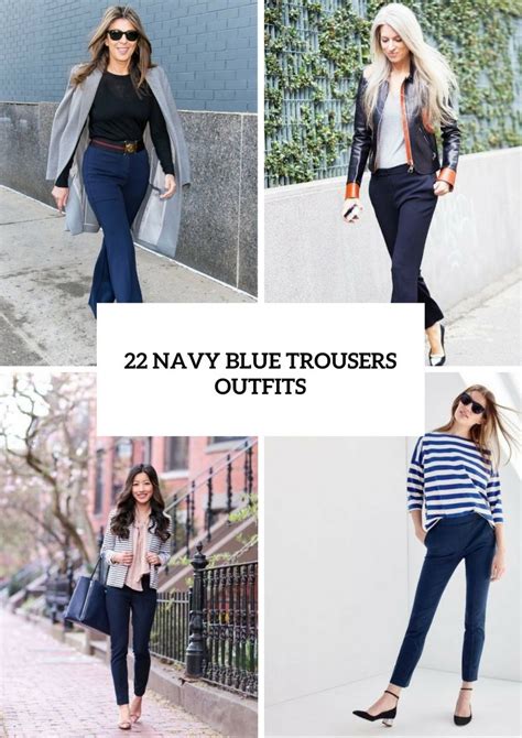 navy blue pants womens outfit